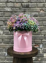 Цветочная композиция из Гипсофила и Розы в шляпной коробке #REPLACE_PRED# Тарногском Городке