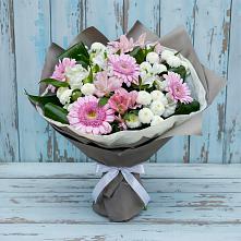 Букет цветов из:  Герберы, Альстромерии и Хризантемы в Тарногском Городке