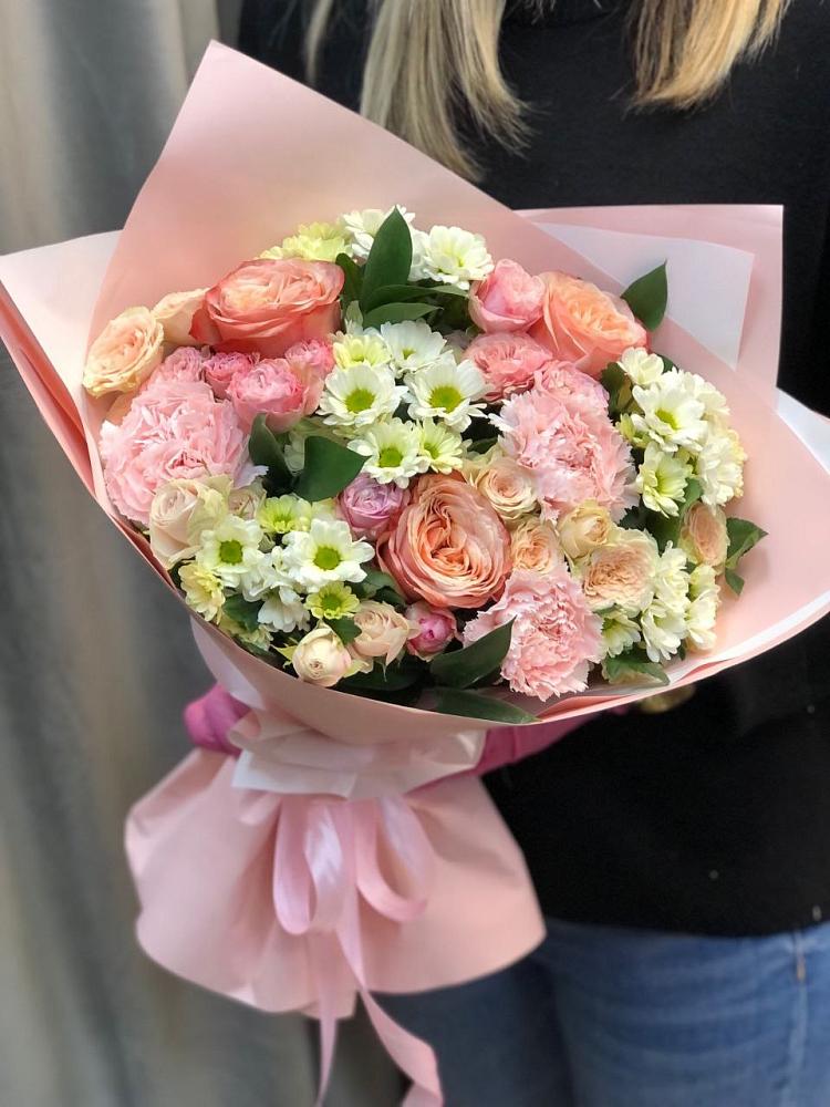 Букет цветов из: Гвоздики, Розы и Хризантемы в Тарногском Городке