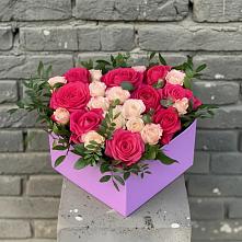 Цветочная композиция из Розы в коробке в Тарногском Городке