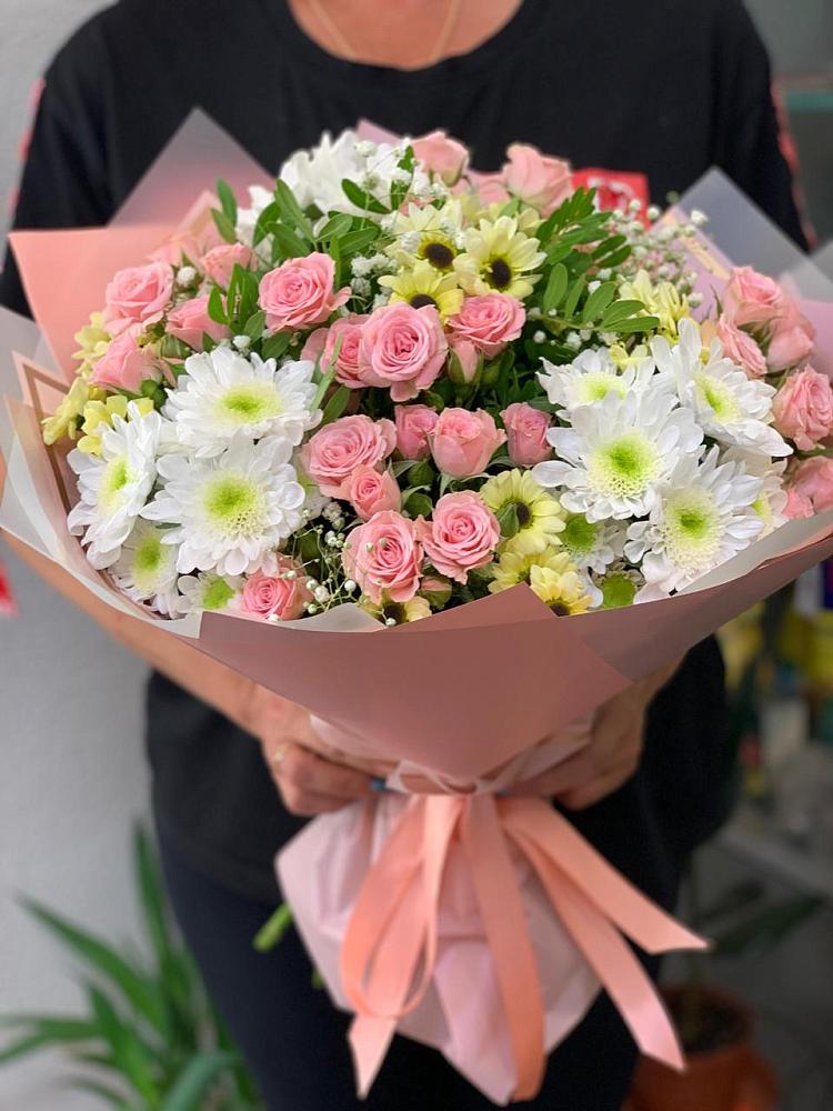 Букет цветов из: Розы и Хризантемы в Тарногском Городке