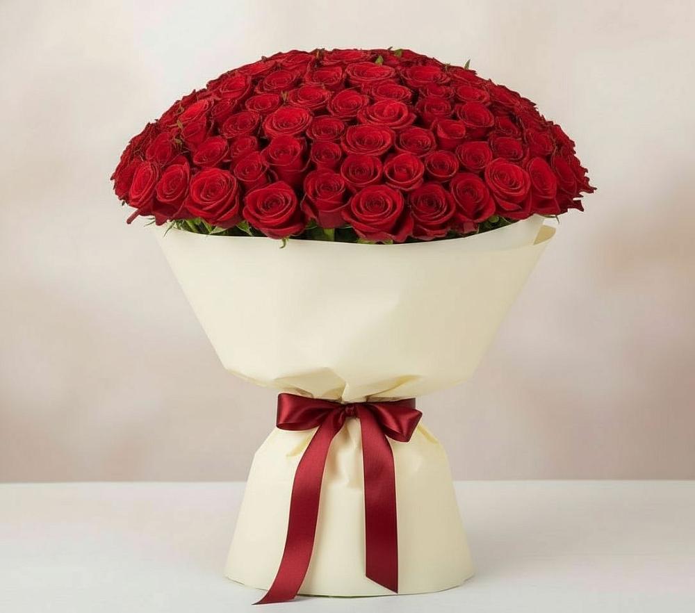 Букет 101 Красная роза Милано в Тарногском Городке