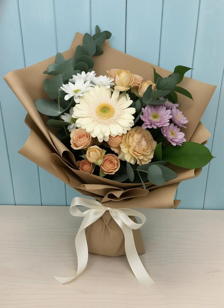 Букет цветов из: Герберы и Хризантемы в Тарногском Городке