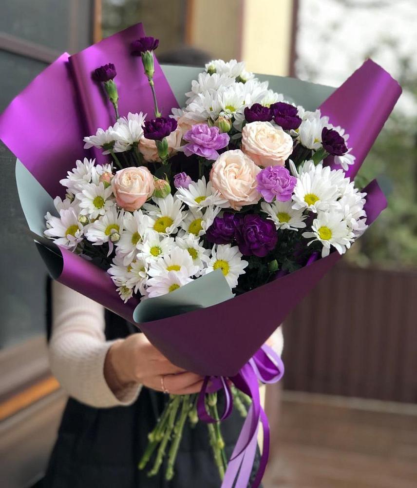 Букет цветов из: Хризантемы, Гвоздики и Розы в Тарногском Городке