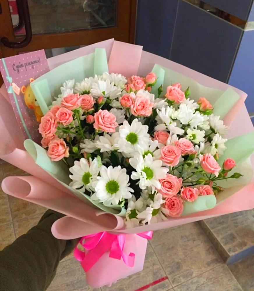 Букет цветов из: Розы и Хризантемы в Тарногском Городке