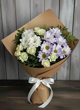 Букет цветов из:  Хризантемы и Розы в Тарногском Городке