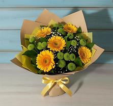 Букет цветов из:  Герберы и Хризантемы в Тарногском Городке
