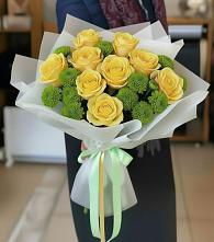 Букет цветов из:  Хризантемы и Розы в Тарногском Городке