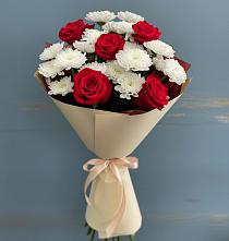 Букет цветов из:  Розы и Хризантемы в Тарногском Городке