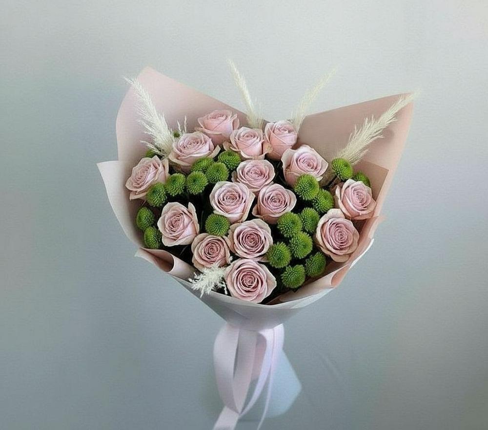 Букет цветов из: Розы и Хризантемы в Тарногском Городке