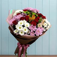 Букет цветов из:  Розы, Хризантемы и Альстромерии #REPLACE_PRED# Тарногском Городке