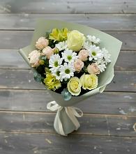 Букет цветов из:  Альстромерии, Розы и Хризантемы в Тарногском Городке