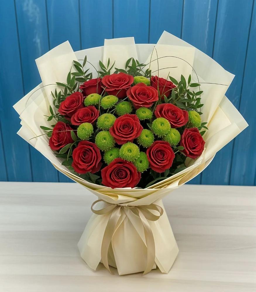 Букет цветов из: Розы и Хризантемы в Тарногском Городке